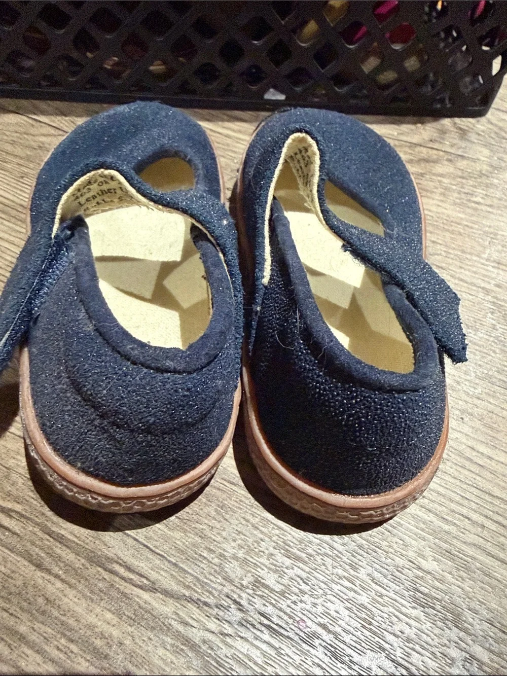 Livie & Luca Navy Blue Glitter Mary Jane Shoes for Kids